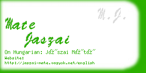 mate jaszai business card